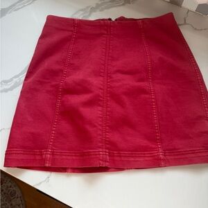 Free People Cherry Red Paneled Mini Skirt